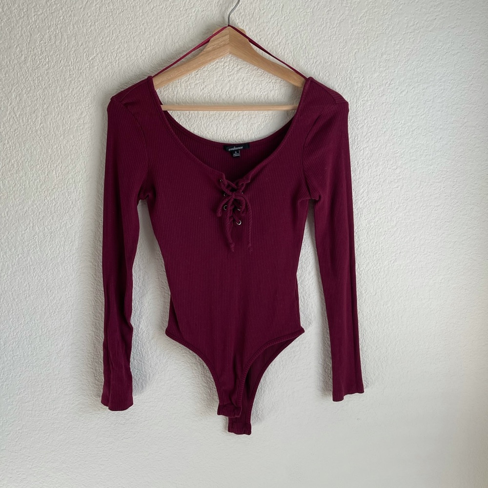 Maroon body suit